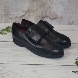 Maggies's Italien Made Black Leather Loafers Womens Size 9.5/10